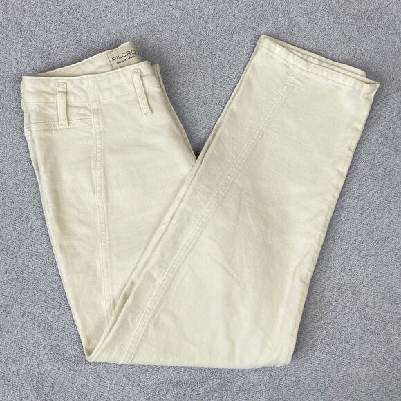 Pilcro Hemp / Cotton Baggy Pants Women’s 25 Cream / Off White Ankle Length - Picture 3 of 16